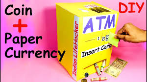 How To Make Piggy Bank Atm Machine At Home Diy Craft For Kids