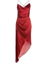 Haney Holly Asymmetric Slip Dress Farfetch In 2021 Red Slip Dress Vintage Slip Dress Dresses