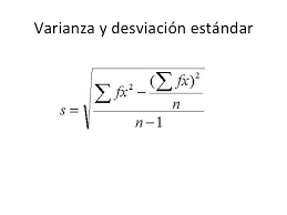 Resultado de imagen para formula para calcular la desviacion estandar para datos agrupados