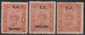 India Travancore Cochin Anchal State 2p & 4ps Revenue Used Stamp Sg.- 12 &13 (R6524)