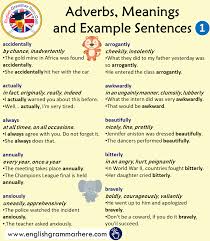 They are usually placed either after the main verb or after the object. 50 Most Common Adverbs Meanings And Example Sentences English Grammar Here