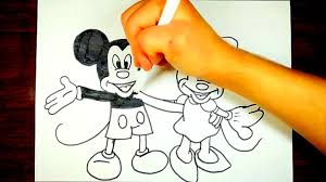 Minnie mouse is mickey's girlfriend. How To Draw Mickey Mouse And Minnie Mouse Together Kids Coloring Video Video Dailymotion