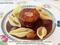 Lievre A La Royale Chataignes Glacees Et Girolles Conchiglie Recettes Recette Lievre A La Royale Conchiglie Recette
