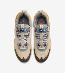 With a host of air force 1 and jordan models already firmly set in his arsenal, travis scott sets his sights on a fresher model: Pluggi Travis Scott X Nike Air Max 270 React Cactus Trails Pluggi