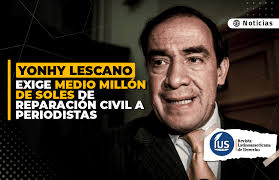 Yonhy Lescano exige medio millón de soles de reparación civil a periodistas 
