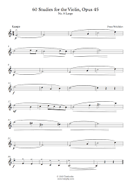Franz wohlfahrt was born and died in leipzig, where his father, heinrich wohlfahrt, was a piano teacher. Violin Sheet Music 60 Studies For The Violin Opus 45 No 8 Largo Wohlfahrt