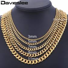 This distinctive gold is typically used for chains and necklaces. Mens Necklaces Chains Stainless Steel Silver Black Gold Necklace For Men Women Curb Cuban Davieslee Jewelry 3 5 7 9 11mm Dlknm08 Buy At The Price Of 2 72 In Aliexpress Com Imall Com