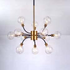 D350mm*h55mm e27 lamp shade black finished cage edison lamp shade diy black iron shade for lighting. Clear Glass Ball Shade Suspension Light Modernist 12 16 Lights Sputnik Hanging Chandelier In Black And Gold Takeluckhome Com
