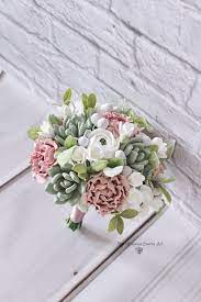 After the wedding, the bride boxes up the florals and ships them back. Wedding Bouquet Succulent Bridal Bouquet Dusty Rose Etsy Wedding Bouquet Fake Flowers Fake Wedding Bouquet Succulent Bouquet Wedding