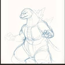 My First Memory Of Drawing Was A Godzilla Piece On Some Old Printer Paper Always Fun Drawing The King Of The Monsters Cartoon Drawings Drawings Monster Sketch