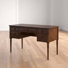 Three Posts Marston Solid Wood Writing Desk Wayfair Solid Wood Writing Desk Vintage Wooden Desk Dark Wood Desk