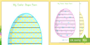 Free Easter Egg Shape Poems Teacher Made