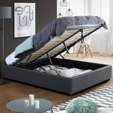 Bultex asteroid 160x200cm wengé sommier 160 x 200. Lit Coffre 160x200cm Gris Avec Sommier Pas Cher Miami Id Market
