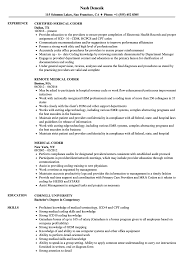 Medical coding resume format pdf perfect objective for billing and. Medical Coder Resume Samples Velvet Jobs