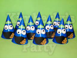 Sesame street one hat wonder cookie monster lion brand crochet knit hat kit. 10 Cookie Monster Party Hats Cookie Monster Birthday Party Cookie Monster Birthday Cookie Monster Party