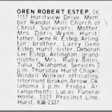 Obituary for ROBERT OREN ESTEP (Aged 24)