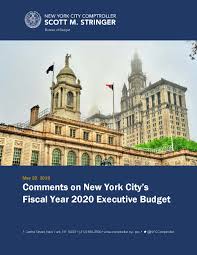 Comments On New York Citys Fiscal Year 2020 Executive