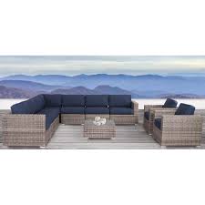 Lazaro 10 Piece Sectional Seating Group With Sunbrella Cushions Patio Sofa Set Patio Sofa Sunbrella Cushions