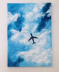 Plane Airplane Air Plane Drawing Acryl My Painting Blog Canvas Art Painting Sky Art Painting Canvas Drawings