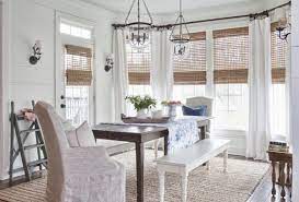 On a smaller scale, a colorful swag draped over a single window can also make a bright statement. Ideas For Treating A Bay Window Behome Blog