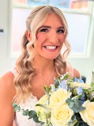 RACHEL 🤍 Yesterday was such a joy getting Rachel ready for her big day at  @bredenburycourtbarns She chose soft Hollywood waves paired with a romantic  twisted half-up, half-down style — classic, elegant,