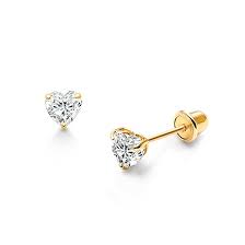 Pompeii3 igi certified 1 1/4 cttw diamond studs 14k white gold earrings. 14k Gold Earrings For Children Babies Tinyblessings Com
