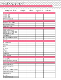 018 Printable Monthly Budget Template Ideas 20family