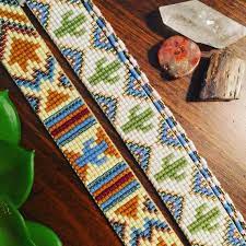 Shop bead woven bracelet online, come to zolucky to find out about the jewelry. Blue Desert Saguaro Cactus Beaded Bracelet Bead Loom Patterns Beaded Bracelet Patterns Bead Loom Bracelets