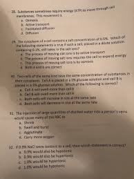 Every diluent bottlee contains : Solved 28 Substances Sometimes Require Energy Atp To M Chegg Com