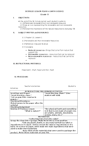 Doc Detailed Lesson Plan In Earth Science Grade 7 Hyla Diego Academia Edu
