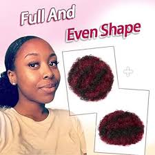 Amazon.com : rosmile Afro Puff Drawstring Ponytail Extension for Black  Women, Premium Black to Burgundy 80 Gram Short Synthetic Afro Puff Ponytail  for ...
