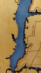 Lake Blackshear Georgia Wood Laser Cut Topographical Engraved Map