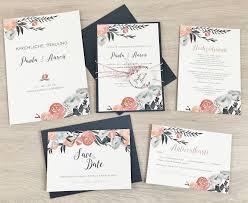 Individuelle und exklusive einladungskarten zur hochzeit inkl. Einladung Hochzeit Boho Navy Blumen Mywedding