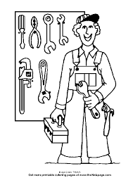 Teach your child how to identify colors and numbers and stay within the lines. Printable Toolbox Construction Coloring Pages Coloring Library