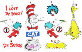Cat In The Hat Thing 1 2 Sneetch Design Pack 9 Digitized Machine Embroidery Designs Sewing Embroidery Designs Machine Embroidery Designs Digitized Embroidery Designs