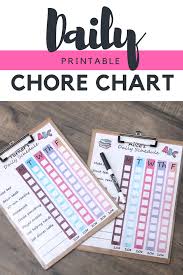 Kids Daily Chore Chart Free Printable Sew Simple Home