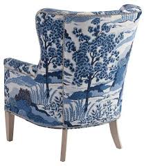 Avery Wingback Chair Blue White Linen Barclay Butera Brands One Kings Lane White Upholstered Chair Blue Armchair Chair