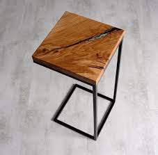 Live Edge Side Table River Side Table Epoxy Side Table Resin Side Table Wood Resin Table Side Table Resin Table