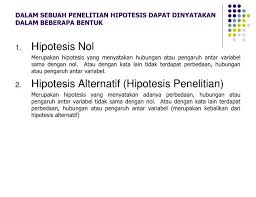 Hipotesis Penelitian Dan Hipotesis Statistik
