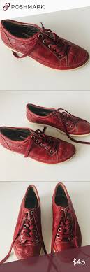 Ecco Red Leather Sneakers Size 38 According To The Shoe Size