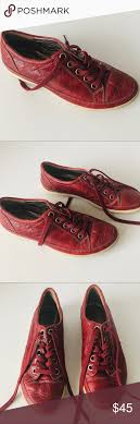 ecco red leather sneakers size 38 according to the shoe size