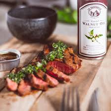 Spicy Steak Recipe With Walnut Oil Chimichurri La Tourangelle Walnut Recipes Spicy Steak Eat Beef