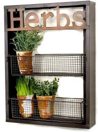 Keep your diy kitchen herb garden in a nice warm out of the way area that gets at least a little sun while you are waiting you can make your hangers for your pots in your diy kitchen herb garden. Amazon Com Industrial Metal Country Herbs Wall Shelf Planter Holder Kitchen Garden Herb Organizer Kitchen Dining
