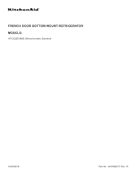 So, if your kfcs22evms8 refrigerator ice maker is not working, ice maker not producing ice cubes or ice maker stops making ice, the following info will help you identify the problem. Kitchenaid Kfcs22evms8 Bottom Mount Refrigerator Parts Sears Partsdirect