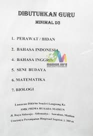 Loker jaga toko terbaru daerah bogor / lowongan kerja dibutuhkan karyawati wanita sebagai. Lowongan Kerja Smk Prima Husada Madiun Terbaru Madiun Info Madiun Raya Berita Lowongan Kerja Online