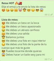 Cadena de retos hot es una cadena de retos para whatsapp muy calientes que todo el mundo si estás viendo estos cadenas de retos desde el pc puedes copiar y pegar para enviar por whatsapp pc. 86 Ideas De Retos Y Estados De Whatsapp Frases Bonitas Encuestas Para Whatsapp Frases Ironicas