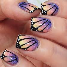 Red butterfly nails acrylic : 23 Butterfly Nail Art