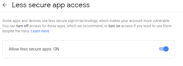 Select manage your google account on the sheet that has appeared. Enable Gmail Access For Applications That Don T Meet Google S Security