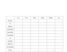 Verb Conjugation Chart Graphic Organizer For 6th 8th Grade