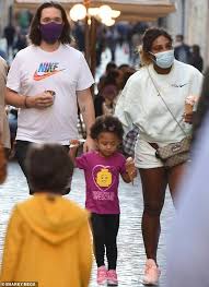 Serena williams rocks revealing denim cutoffs and a sheer leopard print shirt to show off her new pottery hobbywelcome to the official beautiful life channel. Serena Williams Steps Out For Ice Cream With Husband Alexis Ohanian And Daughter Olympia In Rome Latest Celebrity News
